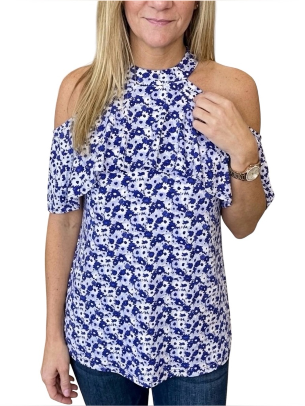 Michael Kors halter floral Top. M